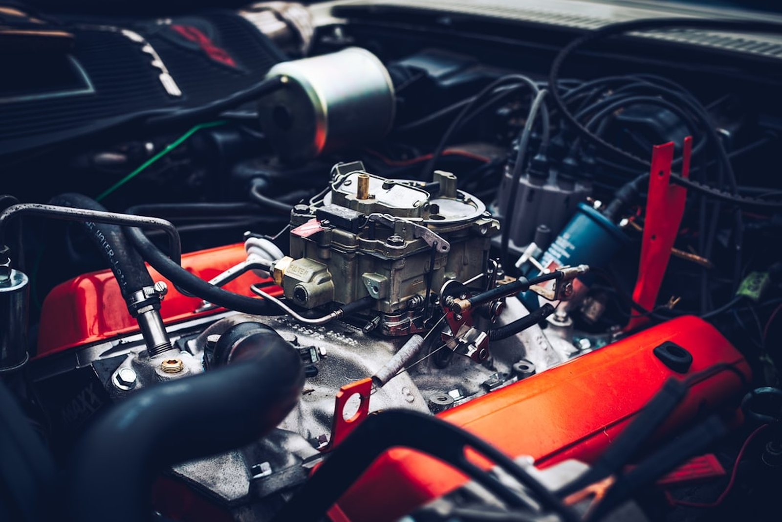 Compartiment moteur lors d'un entretien